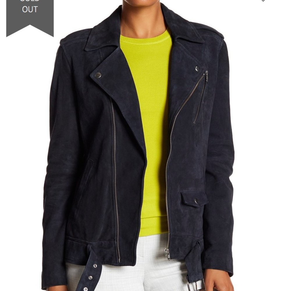 Theory Tralsmin oversized suede moto jacket - Picture 9 of 9